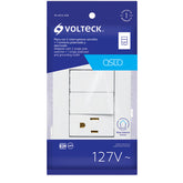 Interruptor doble + tomacorrente blanco oslo volteck